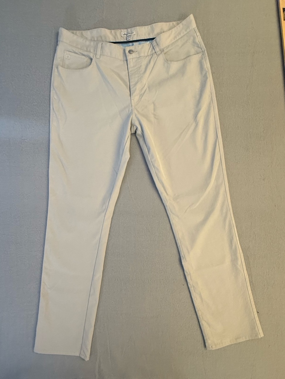 Peter Millar Men's 5-Pocket Performance Pants Beige Khaki Size 38x34